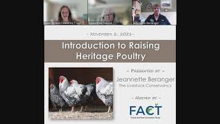 Introduction to Raising Heritage Poultry