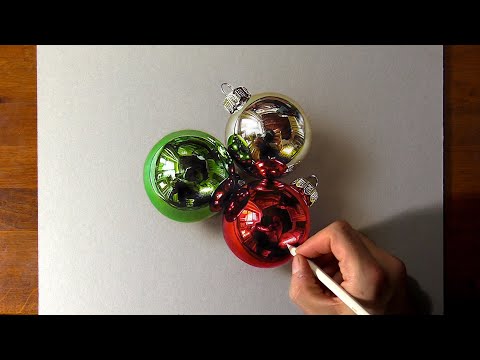 How to draw Shiny Baubles 🎄 - Time Lapse (long version)