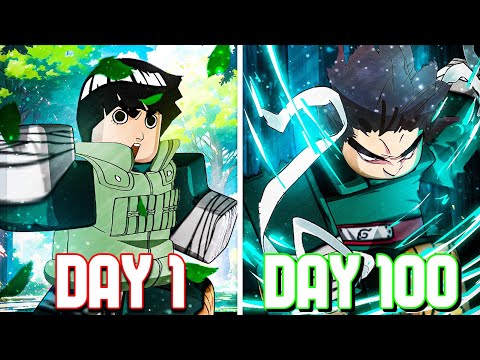 Spending 100 Days as ROCK LEE in Shindo Life -  Roblox..