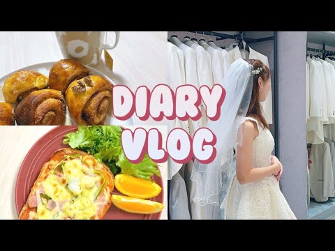 【日常vlog】初めてのドレス選びにウキウキの休日👰🏻‍♀️｜手作りシナモンロールに癒される平日🥯🇫🇮