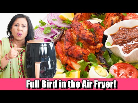 Grilling A Full Tandoori Chicken in The Air Fryer With Special Masala Recipe in Urdu Hindi - RKK