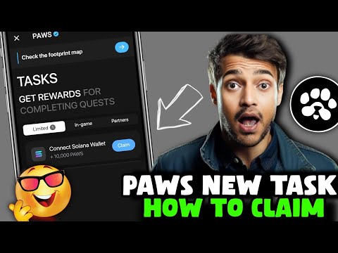 How To Complete Paws New Task | Paws Connect Solana Wallet Task |Paws Airdrop New Limited Task Today