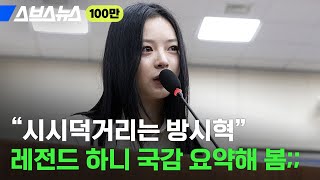 ‘최선 다하지 않으셨잖아요’ 국정감사 출석한 뉴진스 하니의 일침 10분 정리 / 스브스뉴스