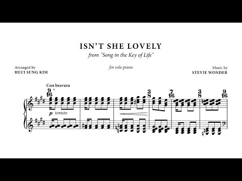 "Isn't she lovely" for solo piano