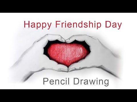 How to draw friendship day heart Step by Step | Pencil Drawing | Creative Paradise