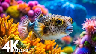 Aquarium 4K Video(Ultra HD)🐠Beautiful Coral Reef Fish - Relaxing Meditation Music for Stress Relief