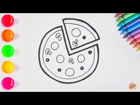 How To Draw A PIZZA | Easy Step by Step Drawing Tutorials for Kids by Chiki Art