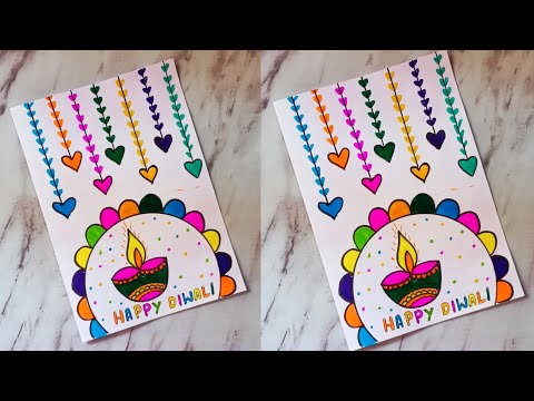 Happy Diwali greeting Card easy | Diwali card making| Handmade Happy Diwali greeting card| DIY cards