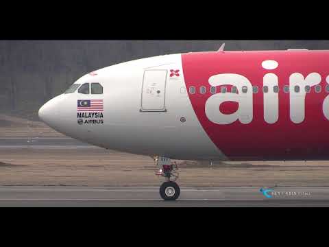 【新千歳空港 国際線飛行機動画】AirAsia X(XAX) Airbus A330-300 9M-XXY