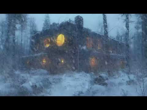 Freezing Winter Storm at a Cozy Research Room | Winter Storm Ambience | Howling Wind & Blowing Snow