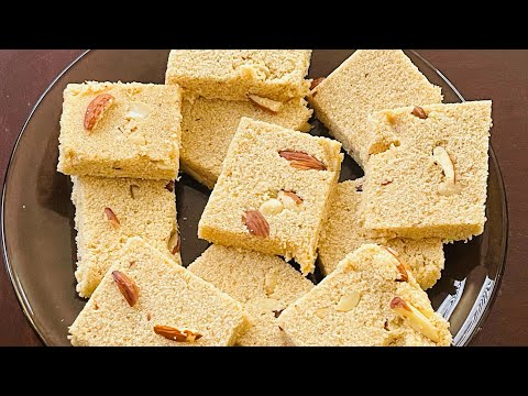 Sooji Burfi Recipe | రవ్వ బర్ఫీ | Rava Burfi In Telugu | Sweet Recipe Without Sugar | Jaggery Burfi