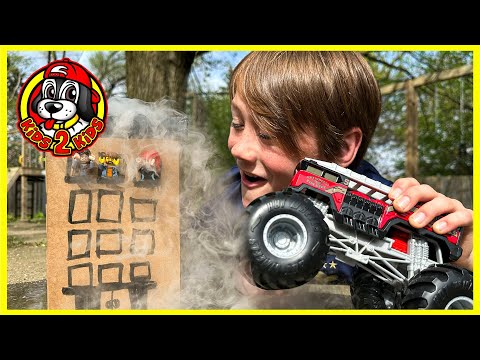 FIRE TRUCK TOY RESCUE! 🚒 Monster Jam & Hot Wheels Monster Trucks COMPILATION