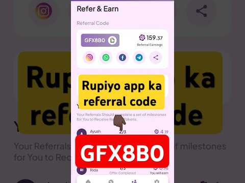 Rupiyo app ka referral code kya hai | Rupiyo app referral code 2024 #taubatauba