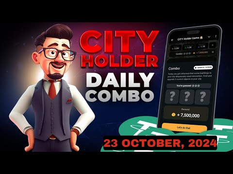 CITY HOLDER Daily Combo Cards 23 Oct, 2024 || How To Play and Today's Combo Codes Revealed.