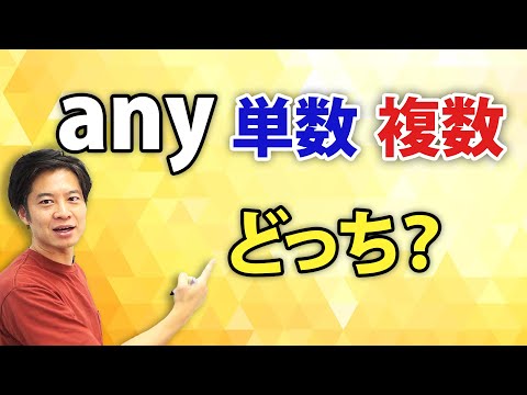 【中学英語】anyの後に来るのは単数形、複数形？