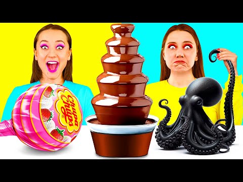 Chocolate Fountain Fondue Challenge | Funny Food Recipes by PaRaRa Challenge