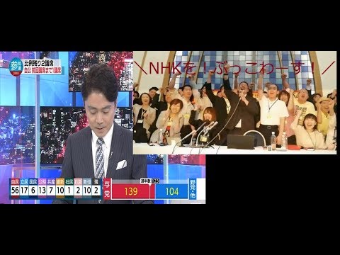 【放送事故】「NHKから国民を守る党」が当選確実となり動揺して報道するNHKアナウンサー【シュール】