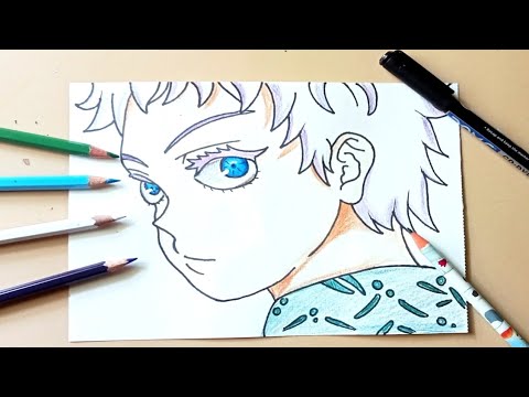 Drawing little gojo satoru [  JUJUTSU KAISEN ]#anime #gojo #art