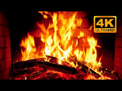 🔥 Fireplace 4K UHD! Fireplace with Crackling Fire Sounds. Fireplace Ambience