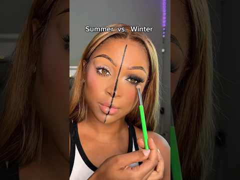 Summer vs. Winter Makeup Routine 🥶☀️ #makeup #makeuptutorial #makeupshorts #trendingshorts #viral