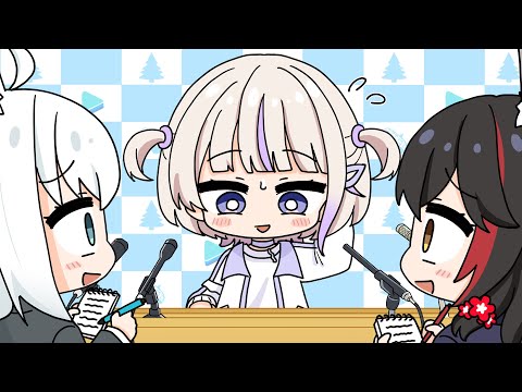 Hajime gets interrogated by Reporters Mio and Fubuki【Hololive AnimatedClip/Eng sub】