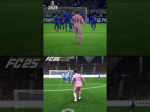 Freekick FC25 vs efootball 2025 #fc25 #efootball2025 #freekick #ronaldo #neymar