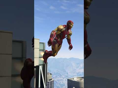 Iron man falls from highest building in GTA games! #shorts #videogame #gaming #gta #grandtheftauto