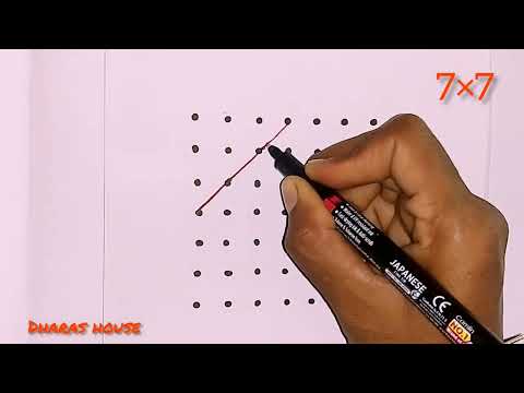 7×7dots rangoli||easy 7×7dots rangoli||chukkala muggulu||7 pulli kolam||dharas house||#130