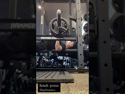 ベンチプレス50kg挑戦 Bench press 50kg challenge #shorts