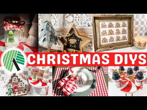 🎄These FESTIVE CHRISTMAS DIYS will have you EXCITED to DECORATE for the holidays!  DOLLAR TREE DIYS