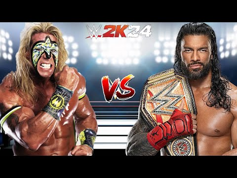 WWE 2K24 THE TRIBAL CHIEF ROMAN REIGNS VS. THE ULTIMATE WARRIOR FOR THE UNDISPUTED WWE CHAMPIONSHIP!