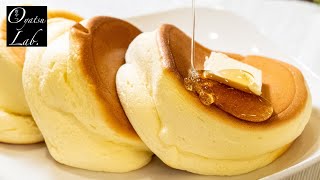 ホットケーキミックスで簡単！ふわふわスフレパンケーキの作り方（ホットケーキミックス使用）/ Japanese Souffle Pancake Recipe | Oyatsu Lab.