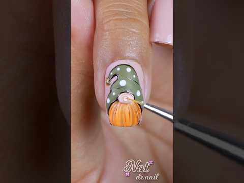 Cute Gnome Nail Art for Fall Season #shorts #nailart #tutorial