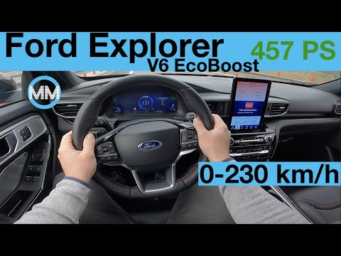 Ford Explorer 3.0 V6 EcoBoost Hybrid POV Test Drive + Acceleration 0-230 km/h