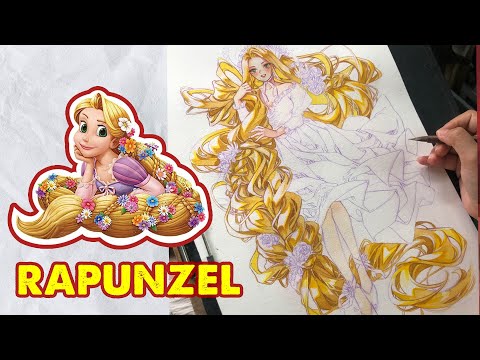 How Rapunzel In My Style | Hair Drawing Skills | Huta Chan