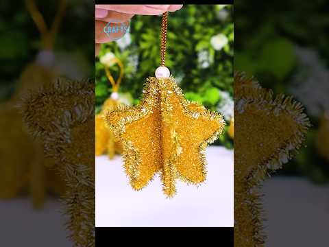 ⭐DIY 3D Stars for Christmas Tree Decorations🎄Star Ornaments #shorts #christmas #star #craft #diy