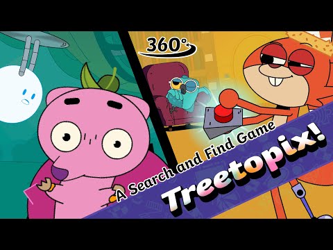 T-Bot's Birthday Party! - Treetopix! | Virtual Reality | 360 Search and Find Game | Twinkl Kids Tv