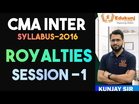 Royalties Accounts Class  1 | CMA Inter | Financial Accounting | Kunjay Gaurav