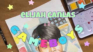 watercolor painting of elijah canlas of gameboys ♥️