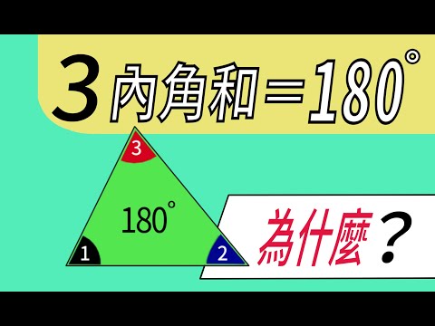 三角形3內角和=180度，為什麼？