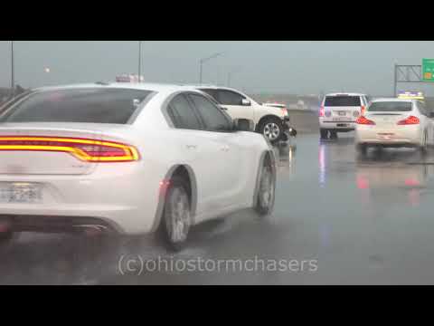 05-27-2021 Oklahoma City, OK - Flash Flooding-Car Jumps Median Gets Stuck