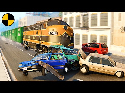 Trains and Car Сrashes #2 😱 BeamNG.Drive