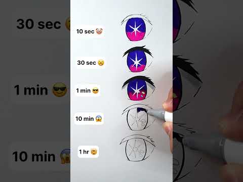 How to Draw Ai Hoshino Eye in 10sec, 1min, 1hr #shorts