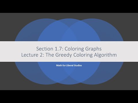 Math for Liberal Studies - Lecture 1.7.2 The Greedy Coloring Algorithm