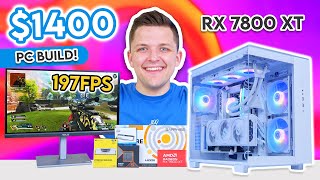 Best $1400 Gaming PC Build 2025! 😄 [All-White 1440p Build ft. RX 7800 XT & King 65 Pro!]