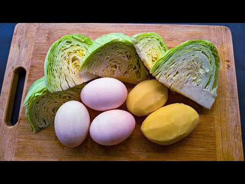 Cabbage & Eggs Tastes better than Meat! Healthy Breakfast ideas. Quick & Simple Recipe!