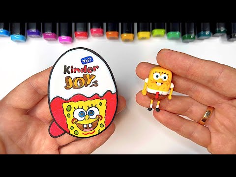 DIY SpongeBob Kinder Joy Paper Craft / How to Make / Easy Paper Craft Ideas