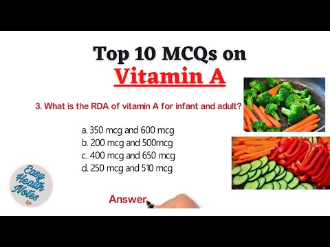 Vitamin A _Sources, Deficiency, and RDA।। Important mcqs with answer_Food & Nutrition