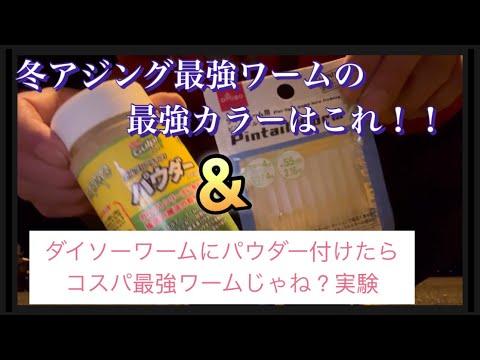 冬アジング最強ワームの最強カラーはこれ！& ダイソーワームにパウダー付けたらコスパ最強じゃね？実験