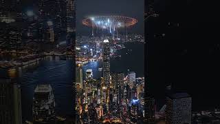 Drone light show in Hong Kong #skyscraper #nightview